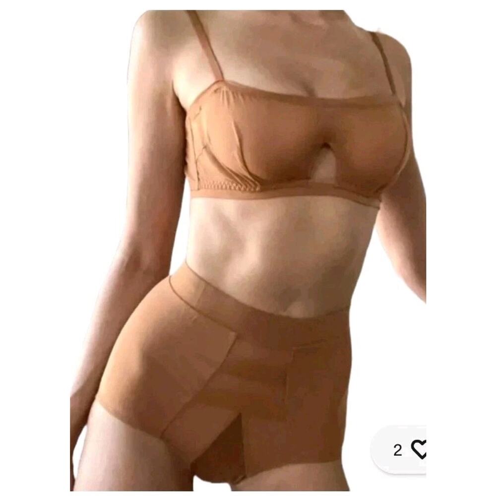 HAH x Free People Hi Waisted Sheer Panty Brown Sugar Pin Up XS NWT